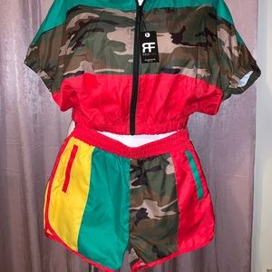 Camouflage Track Suit Summer Short Set